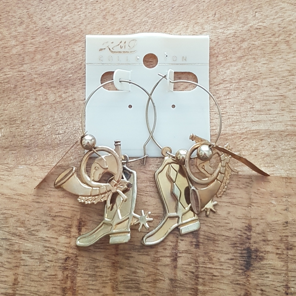 2 for $25 | Vintage Western Gold Hoops